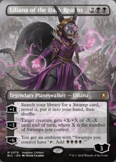 Liliana of the Dark Realms Bloomburrow Commander Critters Bordless Art
